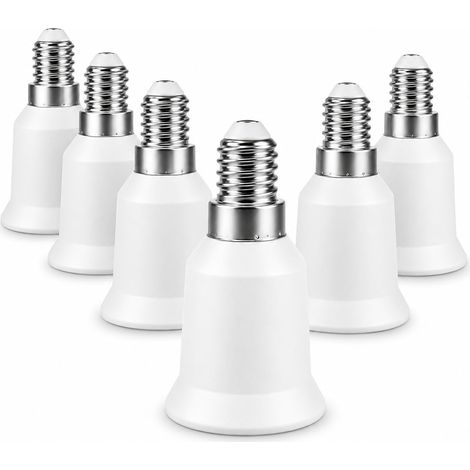 6PCS E14 vers E27 Adaptateur, Pour Éclairage Intérieur, Adaptateur E14 Vers E27 Pour Douille Ampoule Plafond Et Douille Pour Lampe, Douille Lampe Compatible Ampoule E-27 (1/5)