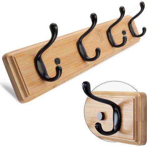 Porte-manteau mural 1 packs de cintres pour chapeaux et manteaux avec 4 crochets muraux pour l'organisation du mur