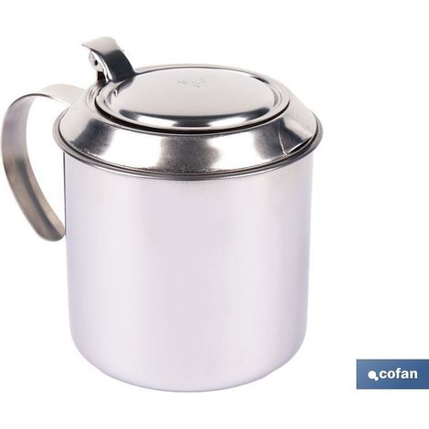Grasera de acero inoxidable Ø12,5x15,5cm con filtro desmontable con icono para aceite de carne (750ml) (1/4)