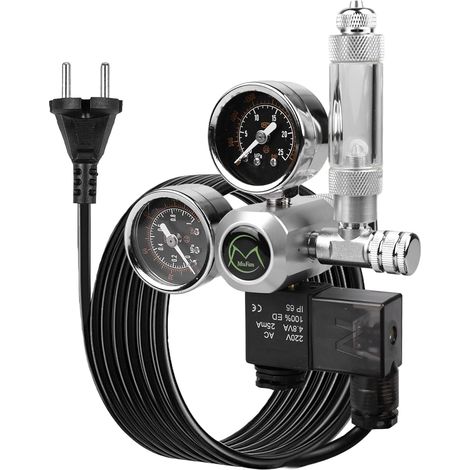 Réducteur de pression de CO2 d'aquarium, interface W21.8, double écran de jauge, avec compteur de bulles et clapet anti-retour, réducteur de pression pour aquarium planté, régulateur de CO2 (1/5)