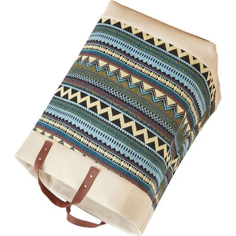 Panier à linge, sac de courses, en chanvre, grande capacité, panier de rangement pour le linge sale, poubelle pour la maison, coloré (1/5)