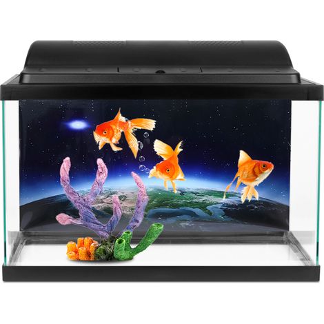 Décoration de fond pour aquarium : autocollant en PVC, image paysage (91 x 50 cm) (1/5)