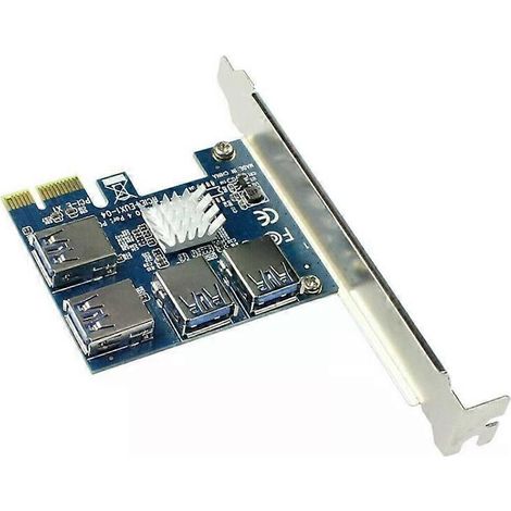 Carte d'extension USB 3.0 - 4 ports PCI-e pour transfert de données haute vitesse - (1/5)