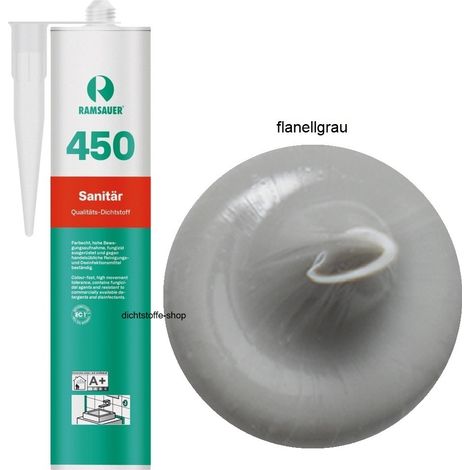Ramsauer 450 Sanitär Silikon Fugen Dichtstoff 310ml Kartusche flanellgrau