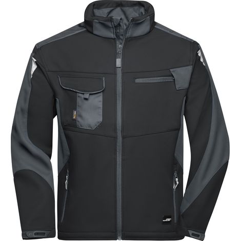 James & Nicholson Professionelle Softshelljacke JN844 Gr. 4XL black/carbon (1/5)