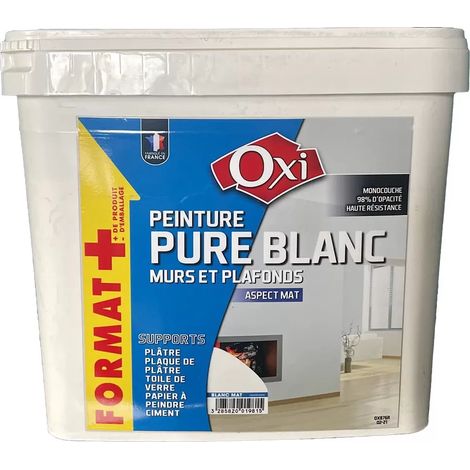 Peinture Murs & Plafonds OXI Pure Blanc Mat 6 L (1/2)