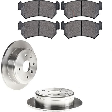 KKIT FRENI POSTERIORI compatibile con DAEWOO NUBIRA (J200) - DISCHI + PASTIGLIE OEM: FDB1889, FDB4295, FDB1336 / 17686 /SOSTITUZIONE DIRETTA/BASSA POLVERE/SILENZIOSO