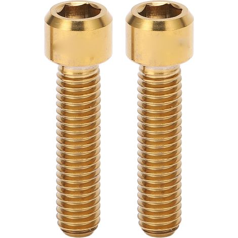 2 vis de tige de selle M6 25mm en alliage de titane pour vélo de montagne et route, couleur or (1/5)