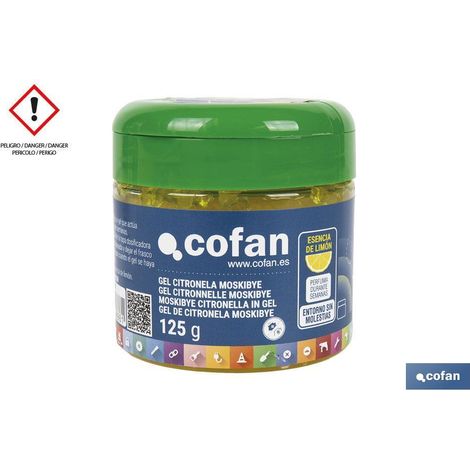 COFAN gel citronela moskibye 125 g , El gel de citronela Moskibye ahuyenta a los insectos del ambiente, además de perfumar de manera continua durante hasta 4 semanas, creando una a (1/4)