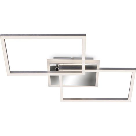 LED Deckenleuchte Wandlampe Dimmbar Fernbedienung CCT 40W silber Metall Briloner