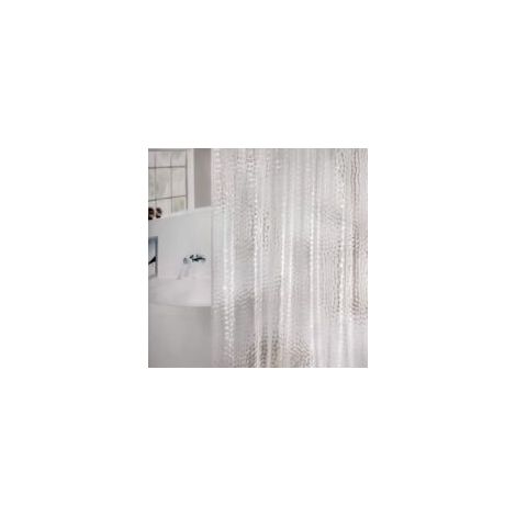 Cortina de ducha impermeable y resistente al moho, 150 x 180 cm, translúcida, con estampado de cubos de agua, para baño - Crezuo
