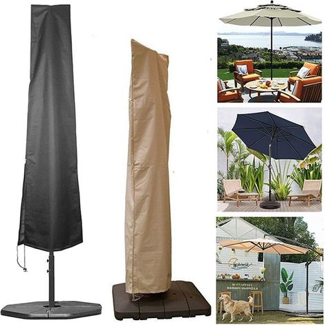 183 x 25 x 35 cm waterproof and anti-UV protective cover for parasol - Black (1/4)