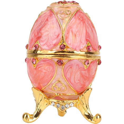 Dekorative Fabergé-Eier zum Sammeln, Schmuckkästchen im Vintage-Stil, handbemaltes Emaille, aus Zinklegierung, langlebig, geeignet für die Heimdekoration.