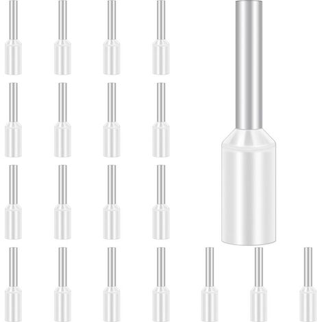 100 Pièces Cosse 0.5 mm² Blancs, Hanibos Embouts de Câble Isolés, Embout Fil Electrique Souple Connecteurs de Câble (0.5 mm² x 8 mm) (1/4)