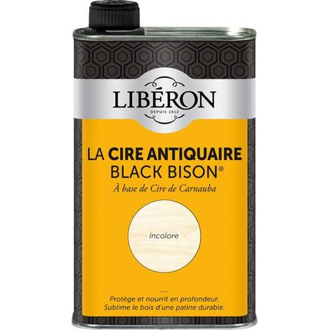 Cire Black bison 0.5L incolore – Nourrit et nettoie le bois – Pour bois dur et teck – Application facile avec un chiffon – Liberon