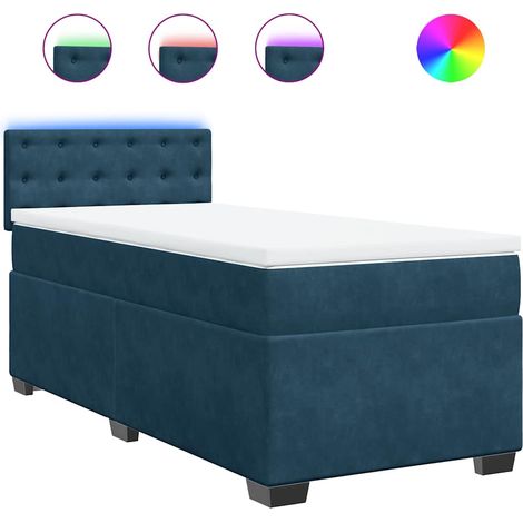 Maison Exclusive - Boxspringbett mit Matratze Blau 90x200 cm Samt