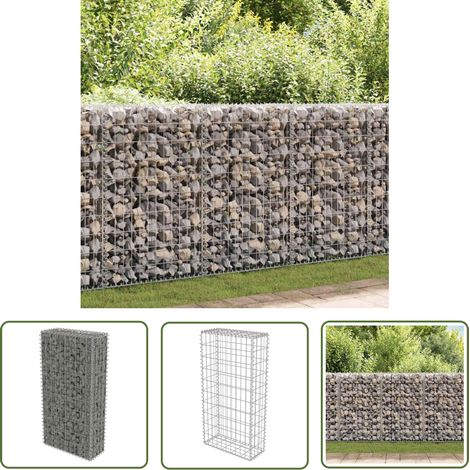 The Living Store Gabionenwand mit Abdeckung Verzinkter Stahl 50×20×100 cm - Gabionenwand - Stahldrahtzaun - Terrassenbepflanzung - Fassadenbegrünung - Ziergarten (1/5)