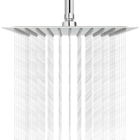 Pommeau de douche haute pression, design carré, acier inoxydable, 10 pouces (1/5)