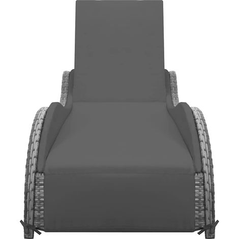 Maison Exclusive - Tumbona con cojín ratán sintético gris antraci (1/5)