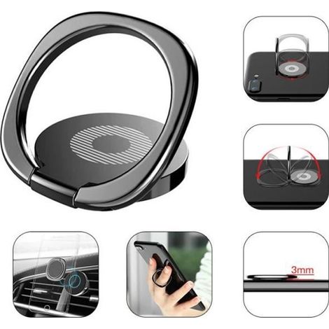 Support magnétique de téléphone portable - Lamchin - Mini - Rotation 360° - Léger - Noir-Ywey (1/5)