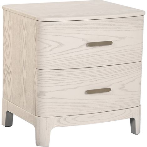 Table de chevet gris clair style traditionnel avec tiroirs - gris clair effet bois (1/5)