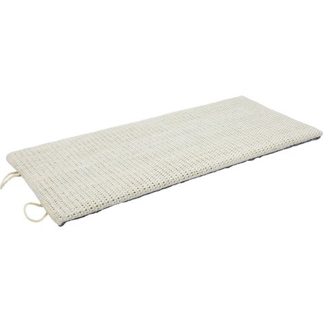Katzen Kratzbrett klein mit 2 verschiedenen Seiten - 50 x 22 cm - Sisal und Plüsch Kratzecke zum Legen oder Hängen - Wand Kratzmatte Kratzbaum