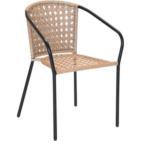 Gartenstuhl Cocos aus Resin und Stahl, schwarz, L66 x B55 x H78 cm - Jardiline