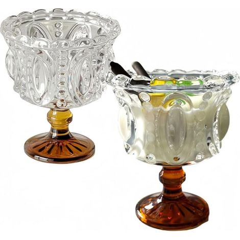 Verres à cocktail vintage de Noël - 20 cl - Parfaits pour les fêtes, les bars de Noël et la décoration de table - Lot de 2, marron (1/5)