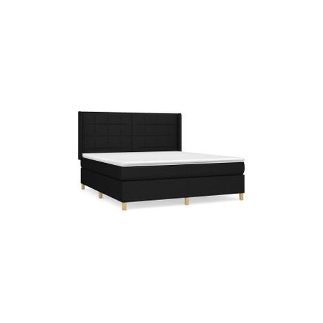 Sommier à lattes de lit avec matelas Noir 180x200 Tissu (1/5)
