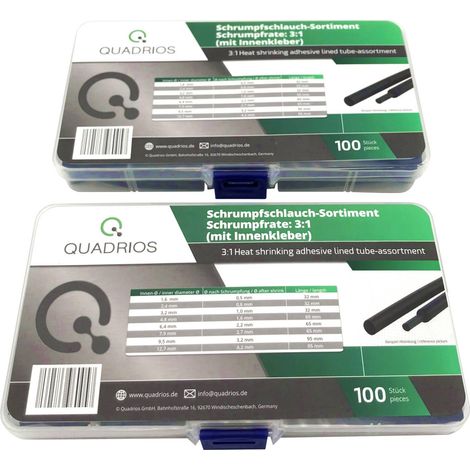 QUADRIOS 2107CA135 ASSORTIMENT DE GAINES THERMORéTRACTABLES TAUX DE RETREINT:3:1 200 PC(S) (1/5)