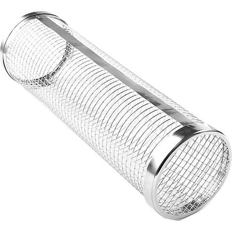 1 pièce barbecue cage gril gril four cylindrique gril panier maille rouleau gril outil - Grand (1/5)