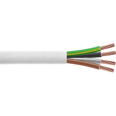 Câble H05VV-F 4G0.75mm² blanc – Couronne 50m – 4 conducteurs – Pour installations électriques en intérieur – CAE (1/2)
