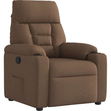 Sillón reclinable de tela marrón vidaXL (1/5)