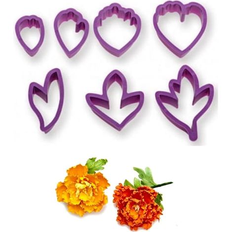 Ausstechformen-Set mit Pfingstrosenblüte und Blättern (1/2)