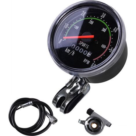 Universeller Fahrradcomputer, mechanischer Kilometerzähler, runder Fahrradzähler, Stoppuhr, Fahrradzubehör (1/5)