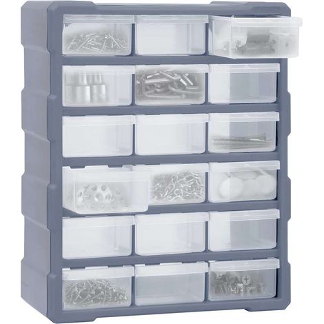 vidaXL Organizador multicajones con 18 cajones intermedios 38x16x47 cm (1/2)
