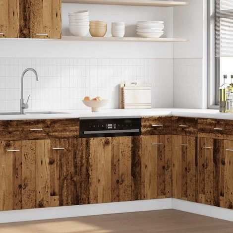 vidaXL Dishwasher Panel "Lyon" Old Wood 60x1,5x67 cm Engineered Wood