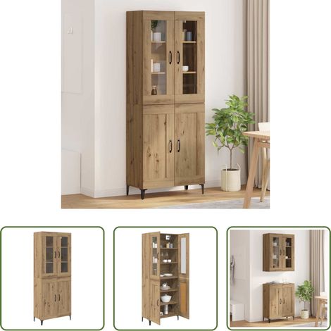 vidaXL Buffet en bois - Haut Armoire Chêne artisanal 69,5 x 34 x 180 cm (1/5)