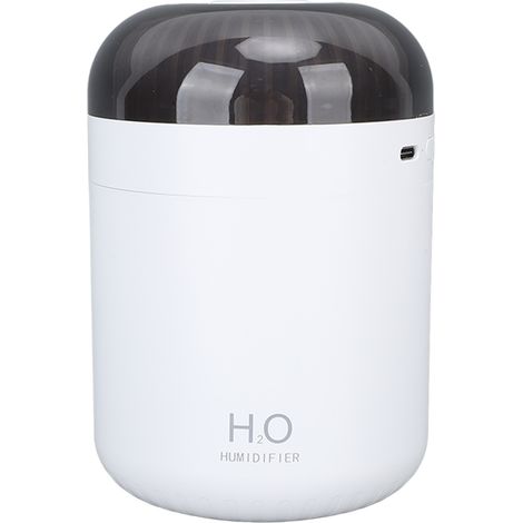 Mini-Luftbefeuchter mit farbigem Licht, 500 ml, USB-Anschluss, leise, Nebel-Luftbefeuchter für Auto, Schlafzimmer, Büro, Reisen, Weiß (1/5)
