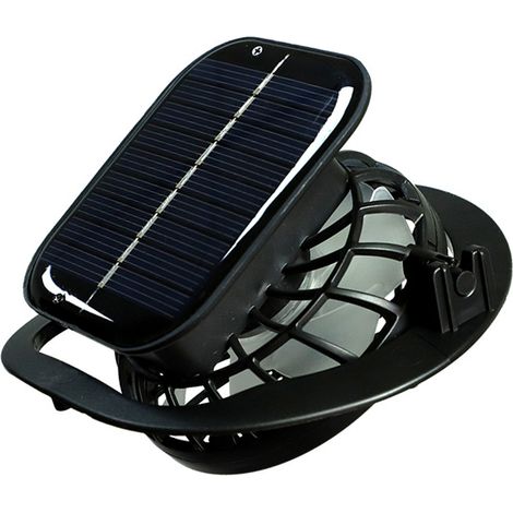 Ventilador portátil recargable con batería de 1000 mAh, carga solar USB para auriculares y funcionamiento portátil, 8 x 9 cm, material plástico ligero. (1/5)
