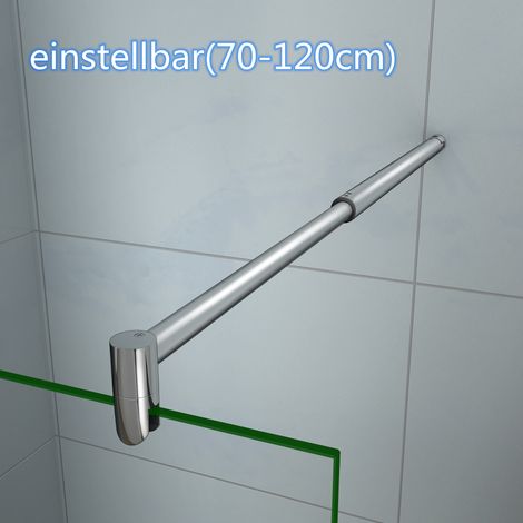 700-1200mm(eckig & einstellbar) Haltestange für Duschwand Stabilisator für Glasstärke 8/10mm