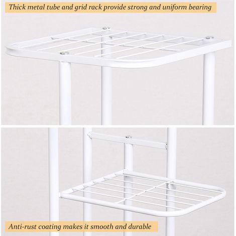 Estantería de 4 niveles para macetas, soporte para plantas, escalera para trasplantar, estante de almacenamiento resistente para plantas en maceta.