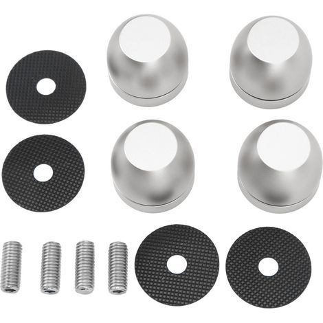 Pieds d'isolation pour enceintes en alliage d'aluminium, supports antivibrations argentés pour amplificateurs audio (1/5)