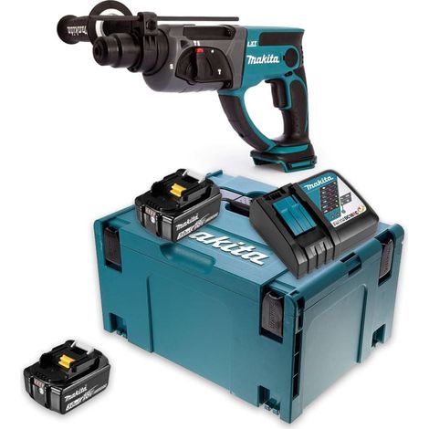 Tassellatore demolitore SDS-Plus 2J 18V LXT (2x3,0 Ah) in MAKPAC - MAKITA DHR202RFJ (1/3)