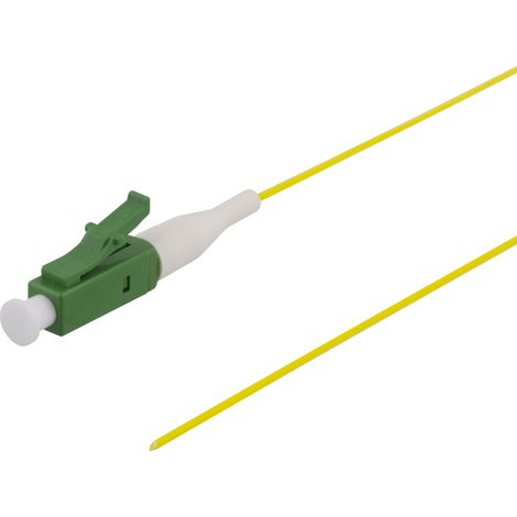 Jarretière fibre OS2, LC, simplex, APC, 9/125, 1,5 m, pour liaison et raccordement de réseau fibre optique (1/3)