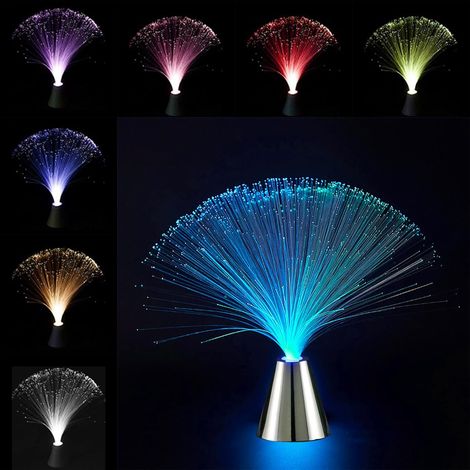 1 Lampe à Fibre Optique, Base Chromée, Télécommande Incluse, Décoration Intérieure Salon Bar (1/5)