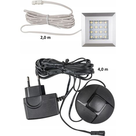 Lámpara LED cuadrada para debajo de armarios con módulo LED, luz blanca fría. (1/5)