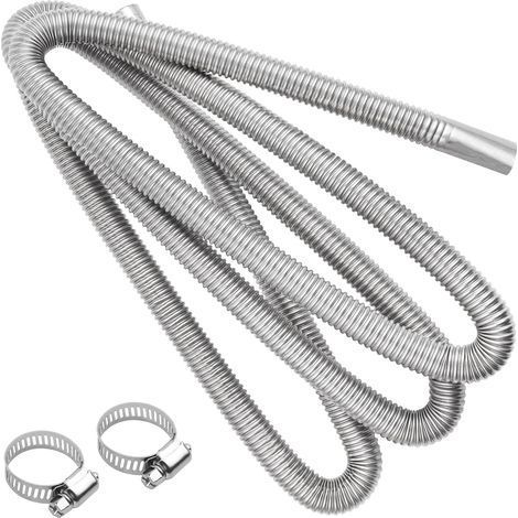 Flexible pour échappement 300 cm – Acier inoxydable – Réduction du bruit – Colliers de serrage inclus – Compatible réchauffeurs d'air de parking- (1/5)