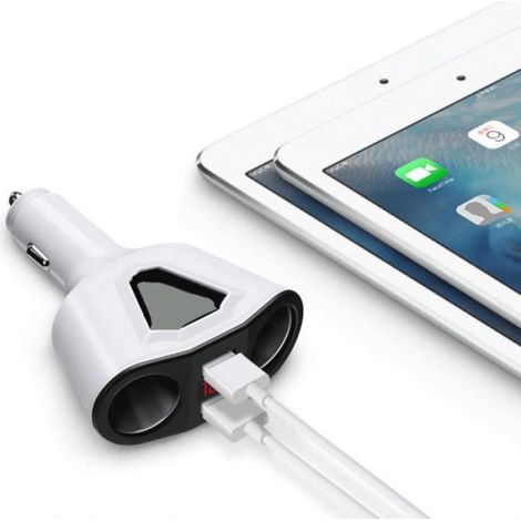 Chargeur de Voiture, 12V/24V Double Prise Allume-Cigare Double Port USB (1/4)