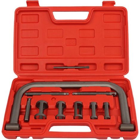 Kit de pinces C de compresseur de ressort de soupape 10 pièces, outil de démontage gratuit avec adaptateurs de poussoir de pince, tiges d'extension, levier pour la réparation de moteur de moto de voit (1/5)